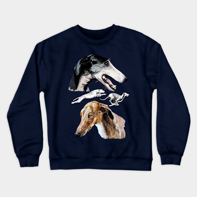 Greyhound Crewneck Sweatshirt by VicaVeresk